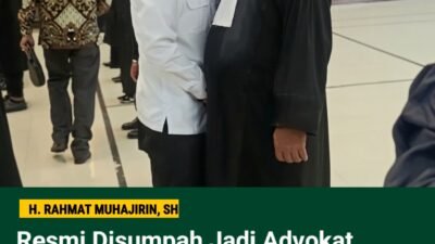 RESMI DISUMPAH JADI ADVOKAT, RAHMAT MUHAJIRIN SIAP BERIKAN BANTUAN HUKUM GRATIS UNTUK WARGA SIDOARJO