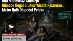 Mahasiswi Sidoarjo Dibacok Begal di Jalur Wisata Pasuruan, Motor Raib Digondol Pelaku